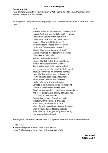 English coursework on romeo and juliet