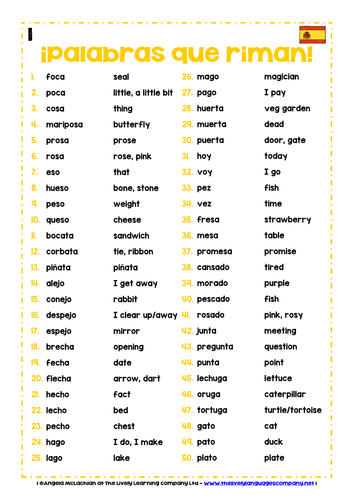 Worksheets Rhyming Words List spanish phonics 1 rhyming cards dominoes by livelylearning teaching resources tes