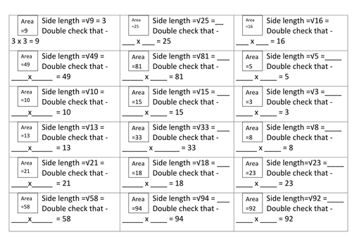 Worksheets Cube Roots Worksheet square roots and cube lesson visual approach with worksheets presentation by pmw1974 teaching resources tes