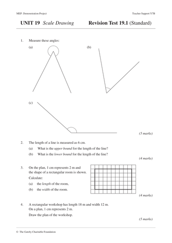 Worksheets Scale Drawing Worksheets ks3 scale drawing mep year 7 unit 19 by cimt teaching resources tes