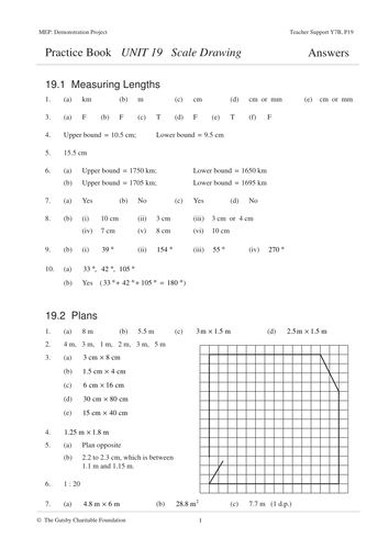 Worksheets Scale Drawing Worksheets ks3 scale drawing mep year 7 unit 19 by cimt teaching resources tes
