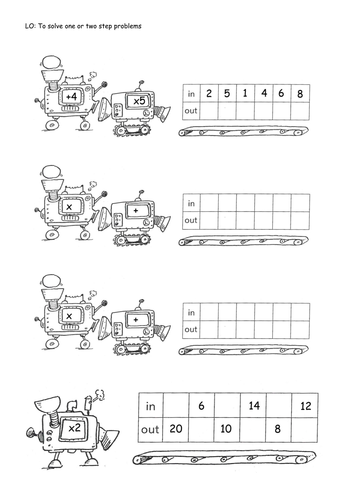 Worksheets Function Machines Worksheets sequence machines 1 step and 2 by isotope824 teaching resources tes