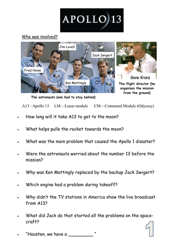 Worksheets Apollo 13 Worksheet apollo 13 film worksheet by rajnag teaching resources tes