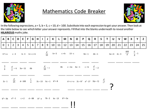 Worksheets Substitution Worksheet maths algebra substitution resources by dannytheref teaching tes