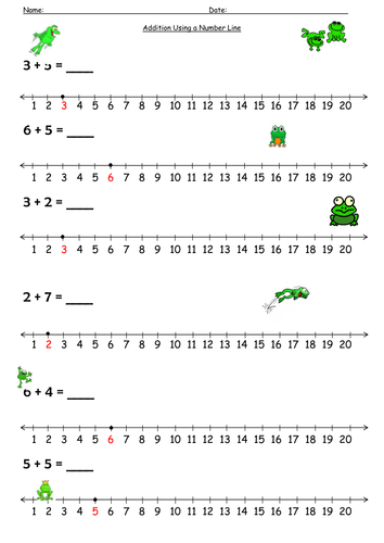 Worksheets Number Line Addition Worksheets number line addition by barang teaching resources tes