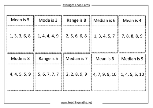 Worksheets Mean Median Mode Worksheets Pdf averages mode median mean and range by teachingmaths teaching resources tes