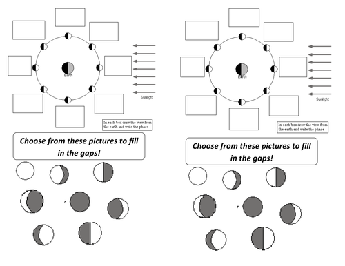 Worksheets Moon Phases Worksheet phases of the moon lesson with worksheets by rcmcauley teaching resources tes