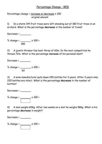 All Worksheets » Percentage Increase And Decrease Worksheets With Answers  Printable Worksheets 