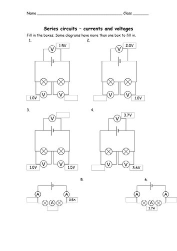 Worksheets Parallel And Series Circuits Worksheet series and parallel circuits voltage current by big fat goth teaching resources tes