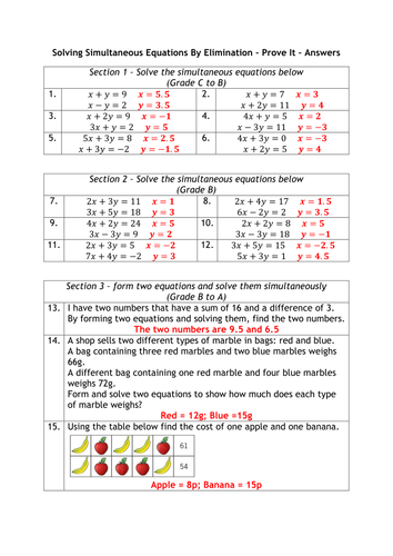 Worksheets Simultaneous Equations Worksheet simultaneous equations graded worksheet by alutwyche teaching resources tes