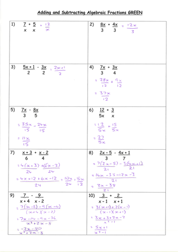 Worksheets Algebraic Fractions Worksheet simplifying xdividing algebraic fractions by piximaths teaching resources tes