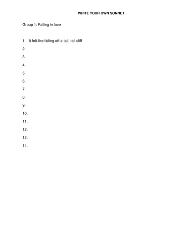 Worksheets Iambic Pentameter Worksheet intro to shakespeare sonnets activity by miss s k teaching resources tes