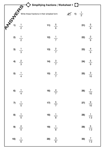 Worksheets Simplifying Fractions Worksheet Pdf simplying fractions level 5 by whidds teaching resources tes