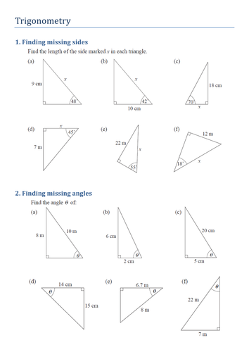 Trig Worksheet. Worksheets. Tutsstar Thousands of Printable Activities