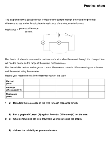 Worksheet Types Of Circuits And Ohms Law Worksheet Answers ohms law by crf509 teaching resources tes
