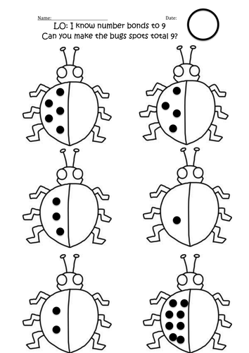 Worksheets Number Bonds Worksheets number bonds to 9 and 10 worksheets by misscoombs teaching resources tes