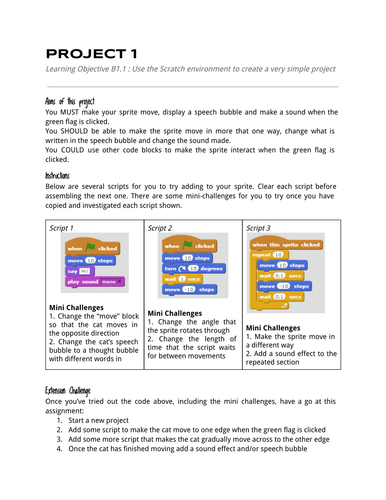 Code Lesson B1-1 Getting Started with Scratch! | Teaching Resources
