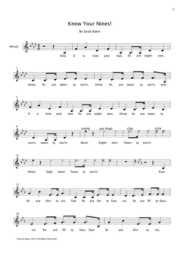 Times Tables Song - Know Your Nines 