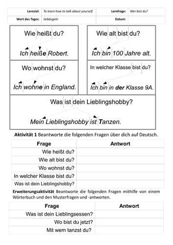 talking-about-yourself-in-german-teaching-resources