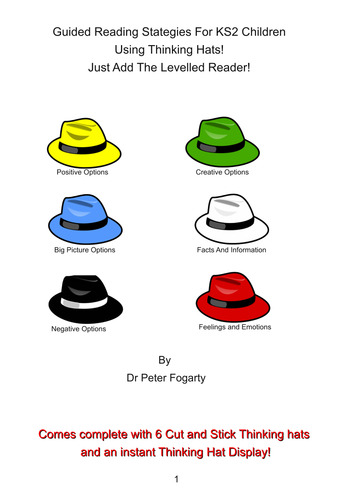 KS2 Guided Reading Worksheets, Cut Out Thinking Hats And Thinking Hats