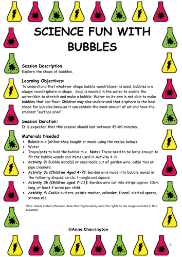KS1 and KS2 - Science Lesson Plan (x2) - Water Filters and Bubbles ...