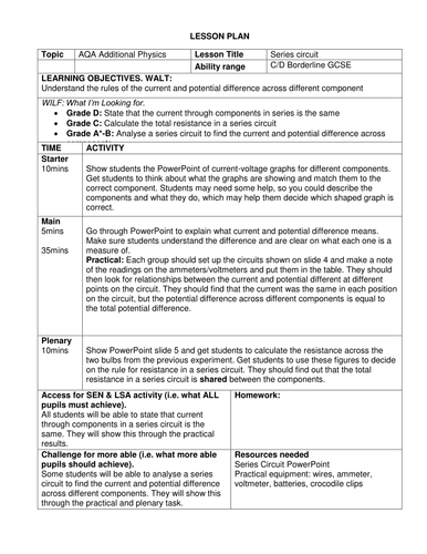 GCSE Series Circuits | Teaching Resources