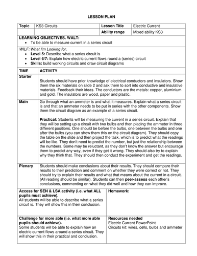 KS3 Electric Currents | Teaching Resources