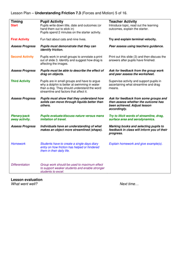 Year 7: Streamlining & Air Resistance (Forces & Motion 7.3) | Teaching ...