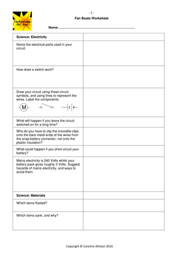 ks2 electricity, materials, forces: design, make & test a