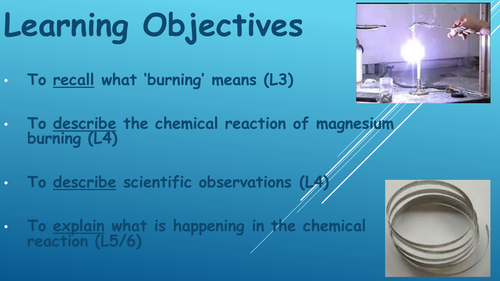 7F Combustion (Simple Chemical Reactions) | Teaching Resources