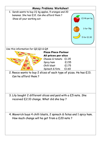 Money Problems | Teaching Resources