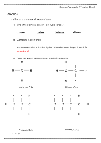 Alkanes | Teaching Resources