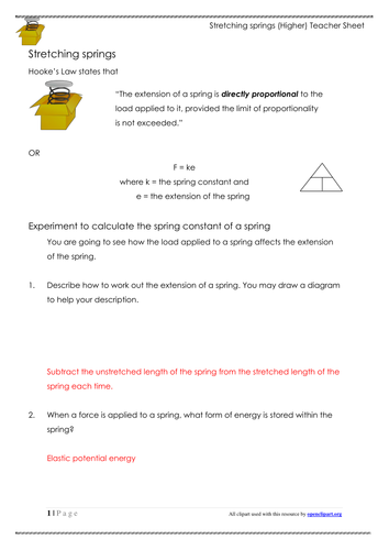 Hooke's Law Lesson