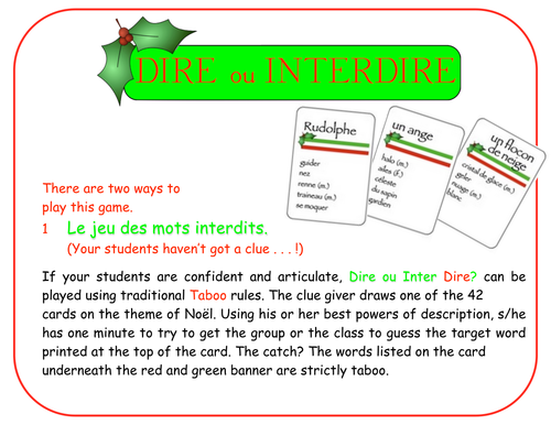 FRENCH: Dire ou INTERdire (Noël)