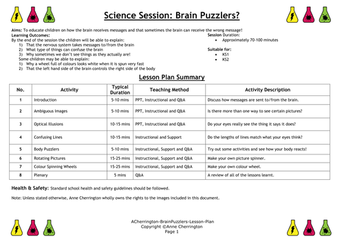 KS1 & KS2 - Science Lesson Plan + PowerPoint - Can Your Brain Get It