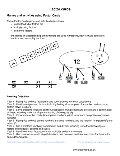 Activities with Factor Cards | Teaching Resources