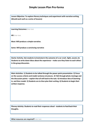 Car crash writing scene example image