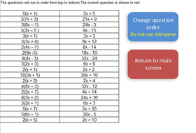 Expanding brackets bingo | Teaching Resources