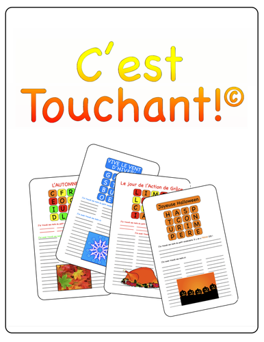 C'est Touchant! (un jeu comme Boggle)  pour L'Automne, L'Action de Grâce, L'Halloween et L'Hiver