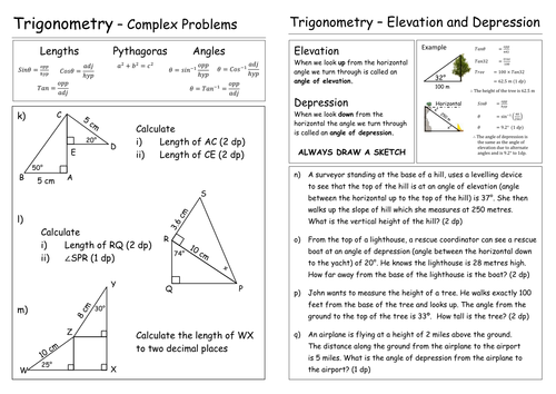 trigonometry problem solving tes