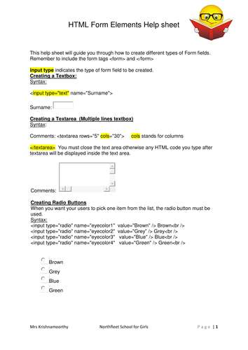 HTML Helpsheets | Teaching Resources