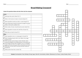 Bread Making Crossword | Teaching Resources