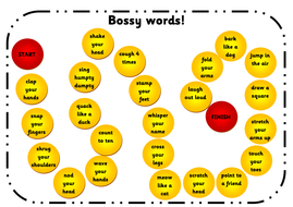 bossy imperative verbs board game by mekalangelo teaching resources