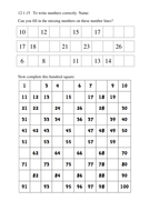 Missing Numbers - Line, 100 Square | Teaching Resources