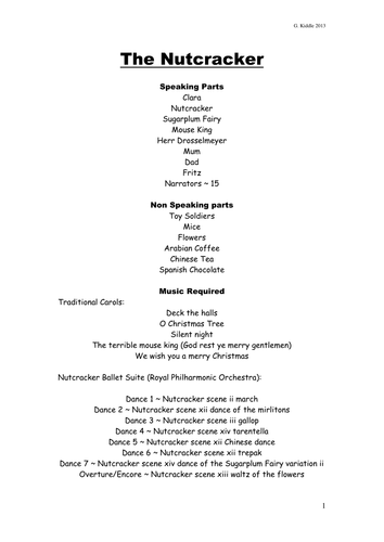 The Nutcracker Playscript | Teaching Resources
