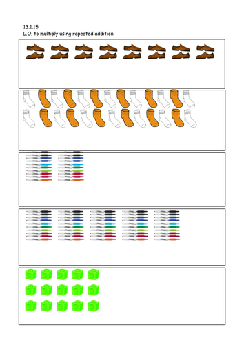 multiplication table worksheet doc Year 1 Repeated ajmilburn   Teaching by addition/array