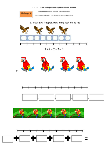 year 1 multilplication repeated addition and arrays by