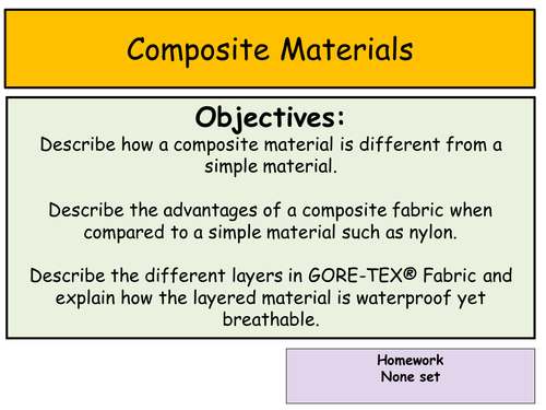 Composite Materials - Nylon and Gore-Tex®