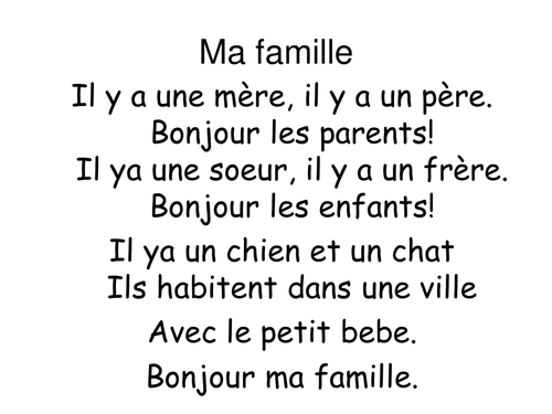 French Family Members And My Her His Name Is Teaching Resources