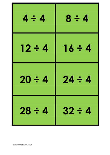 Sample of a wide range of 4 times table games and activities | Teaching ...